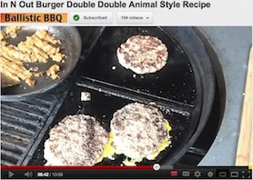 In N Out Burger Double Double Animal Style on Cast Iron Grates Youtube Grill video